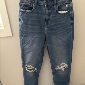 Women's Blue Distressed Jeans